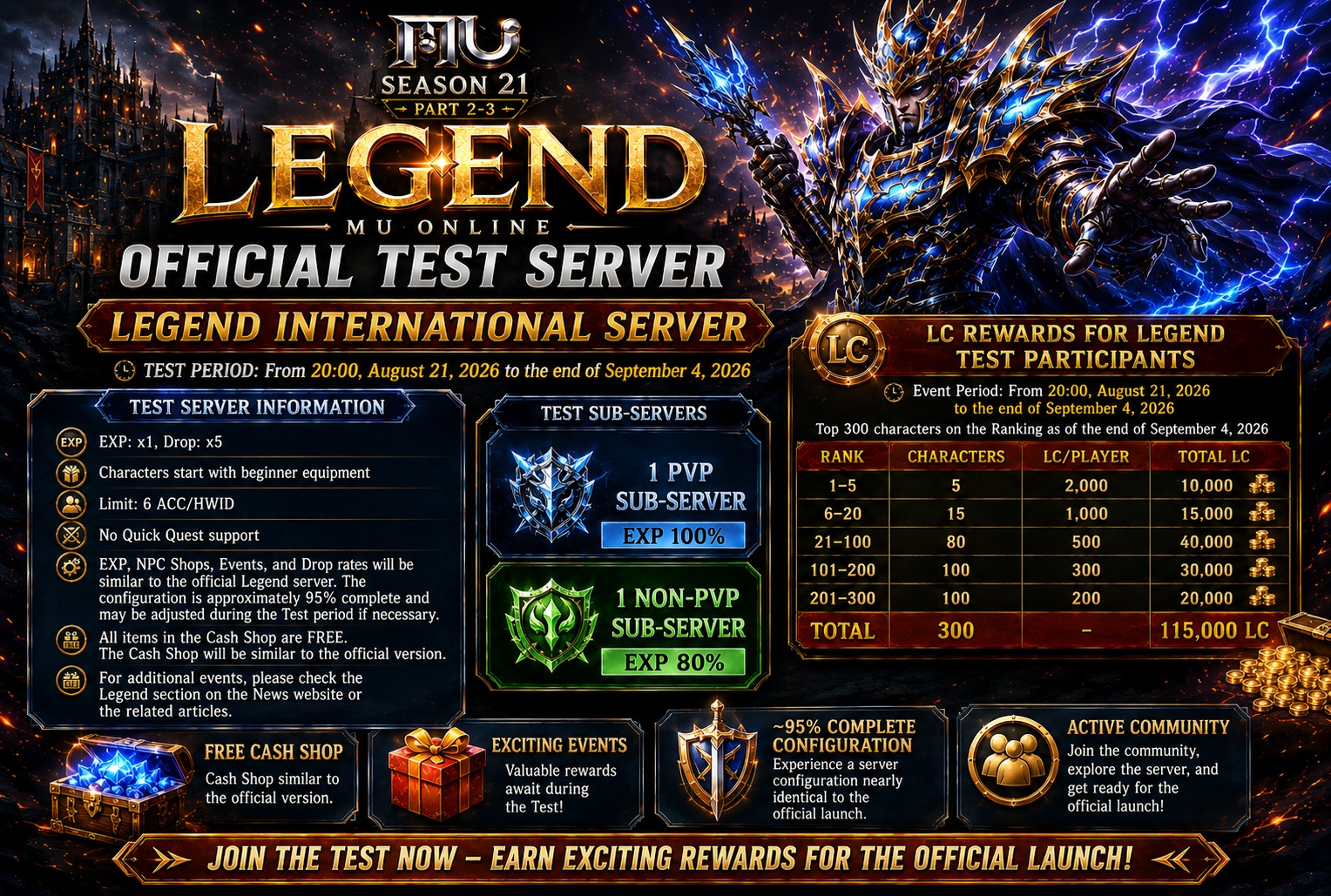 Official Test Launch Legend International Server – MU Online Season 21 Part 2-3