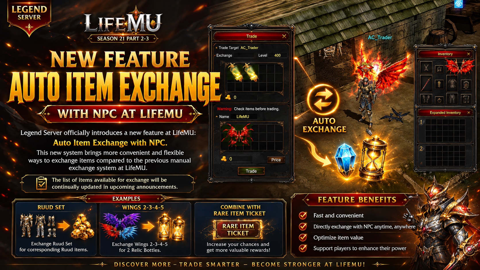 New feature at LifeMU: Automatic Item Exchange with Alchemist Trade Bot