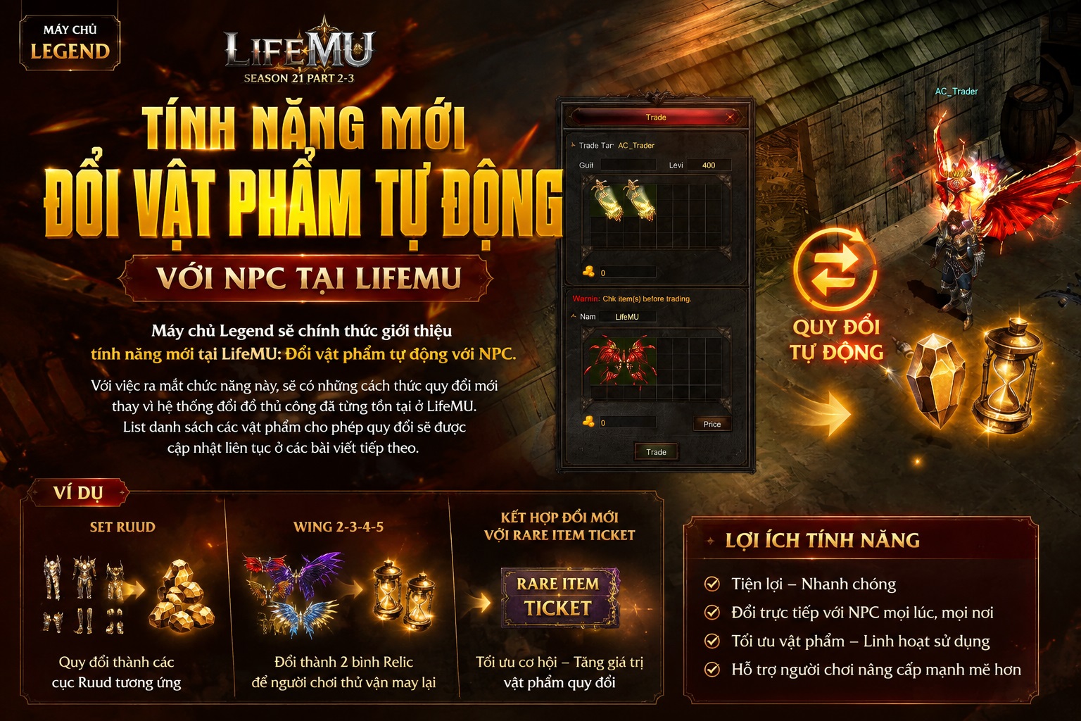 Tính năng đổi vật phẩm tự động In Game – Alchemist Trade Bot