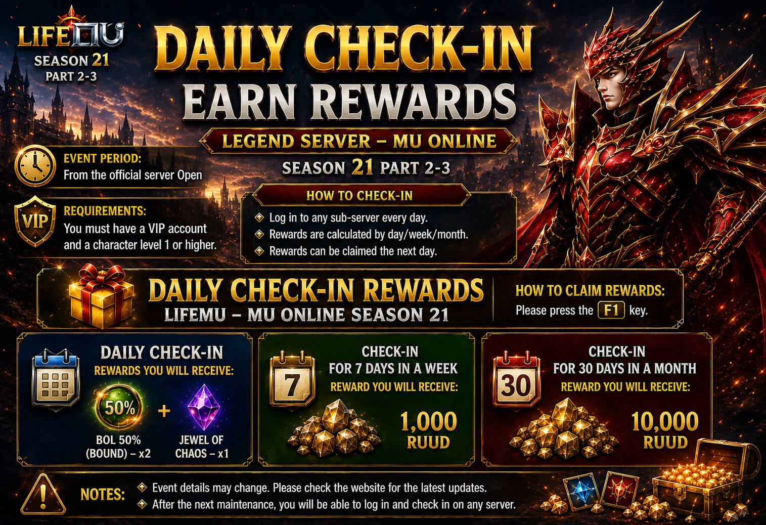 Daily Check-In Rewards – Legend Server | MU Online Season 21 Part 2-3