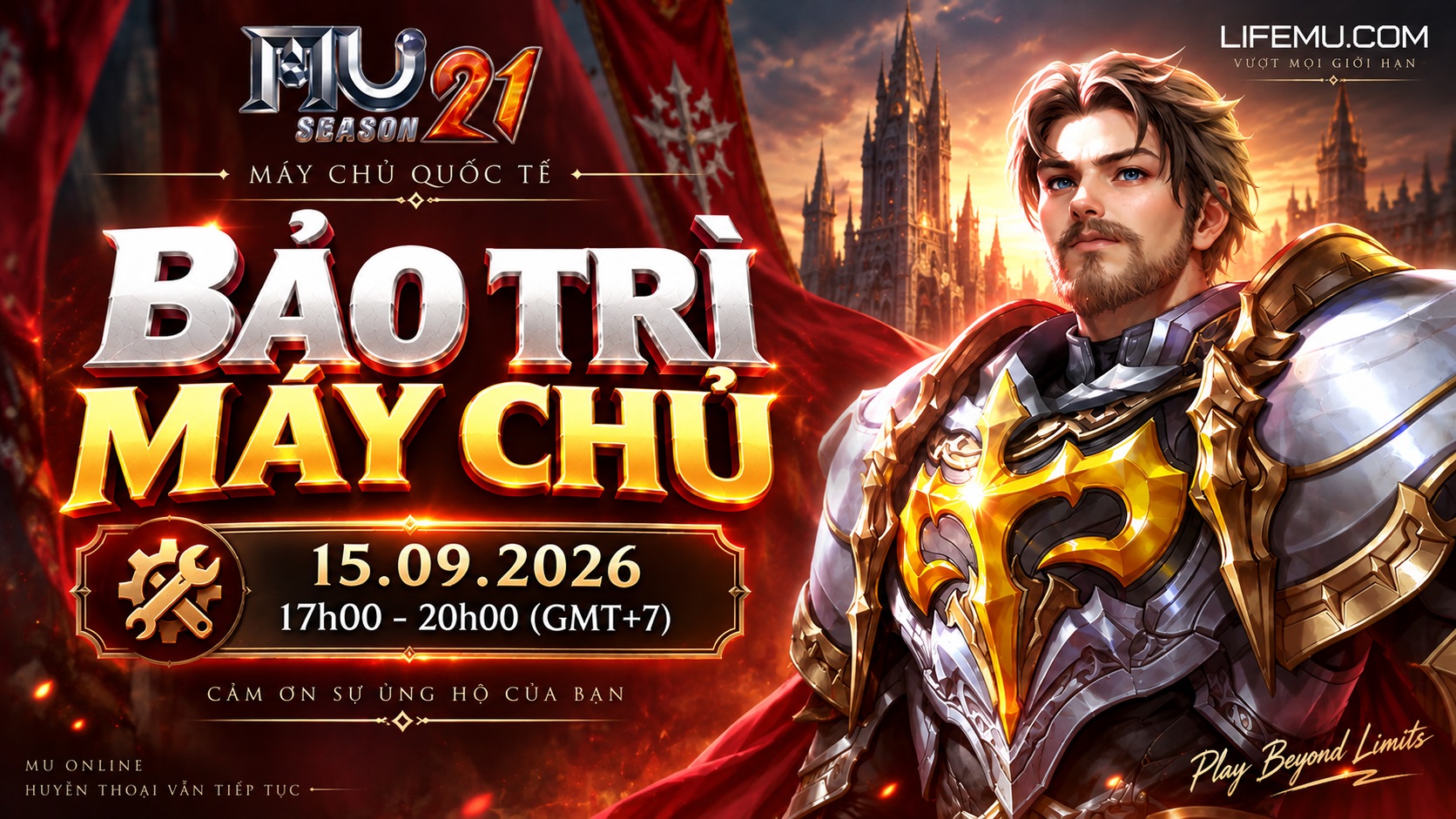 Bảo trì máy chủ quốc tế ngày 15.09.2026