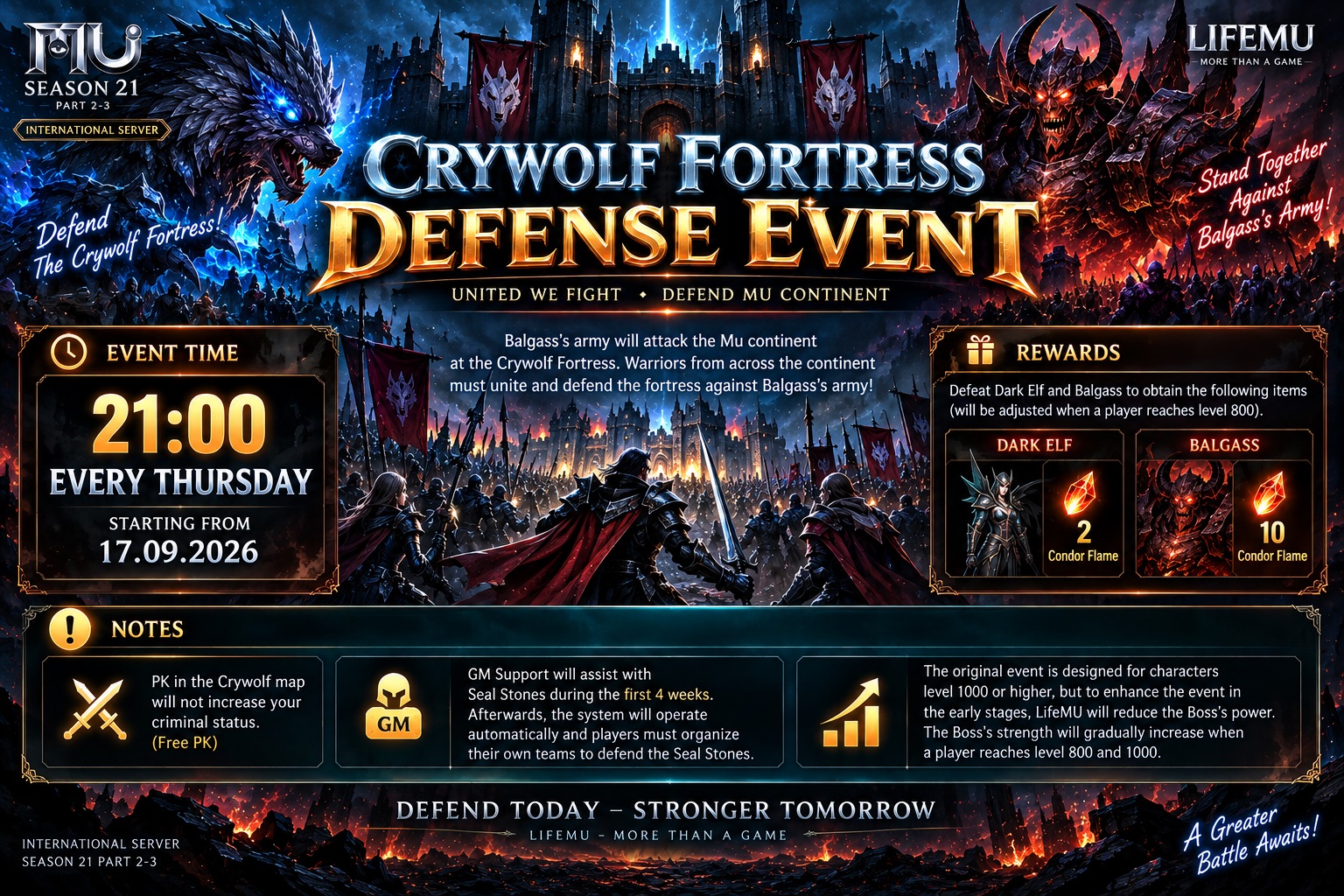 Crywolf Fortress Defense Event – International Server