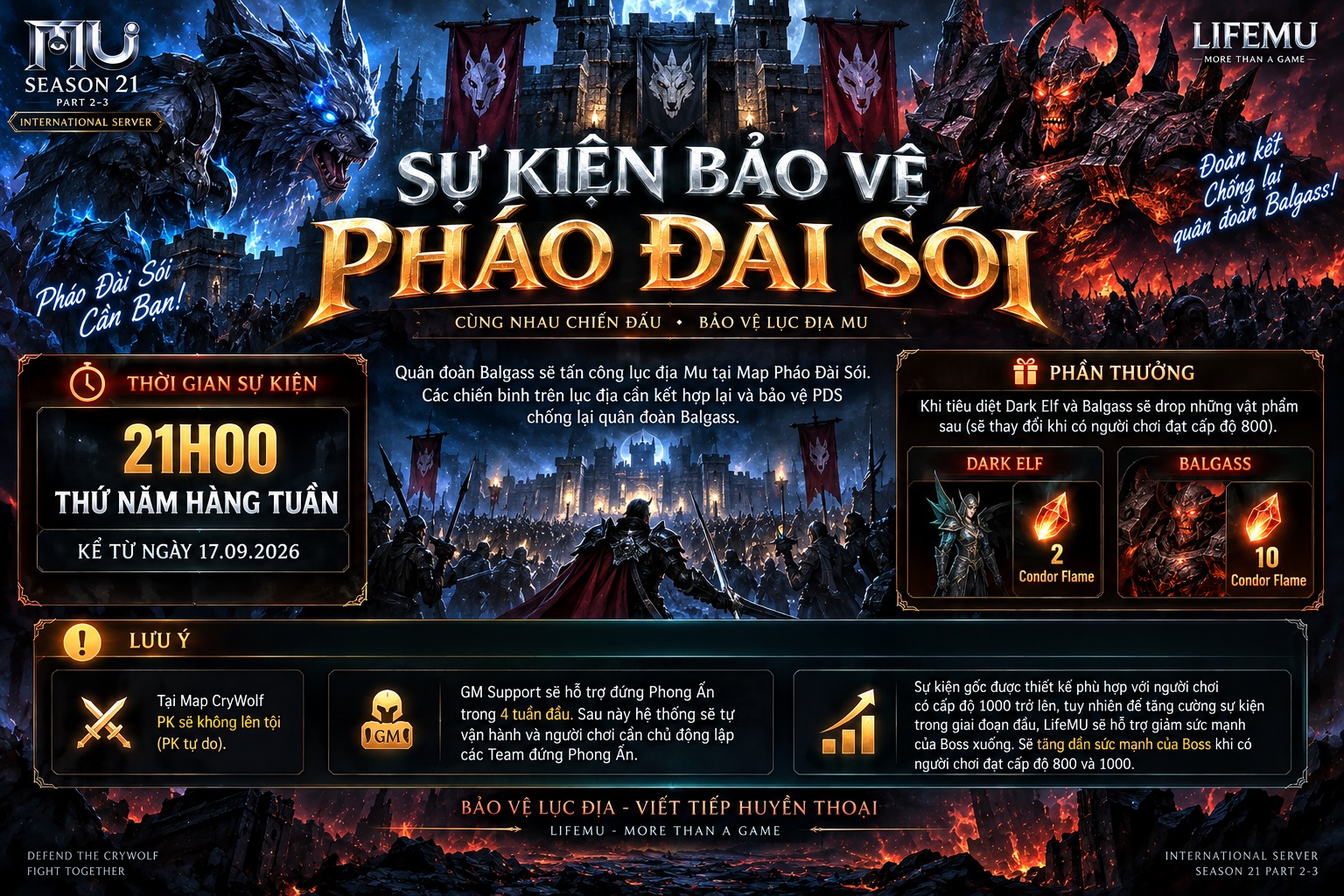 Sự kiện bảo vệ Pháo Đài Sói máy chủ quốc tế